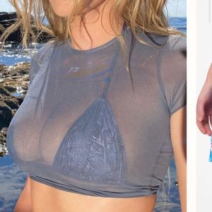 frankie’s bikini lauren mesh crop top